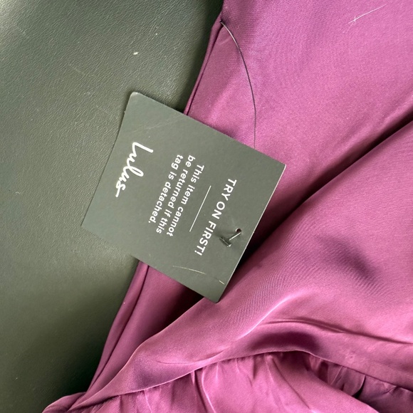 Lulus Distinctive Charm Purple Satin Asymmetrical Maxi Dress - Size M - Picture 5 of 5